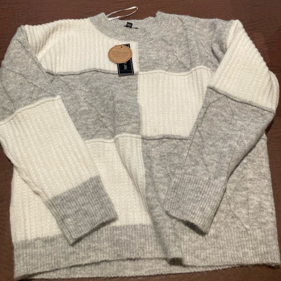 Tint & Shadow Patch Checkerboard Sweater Grey Ivory M - Picture 3 of 3